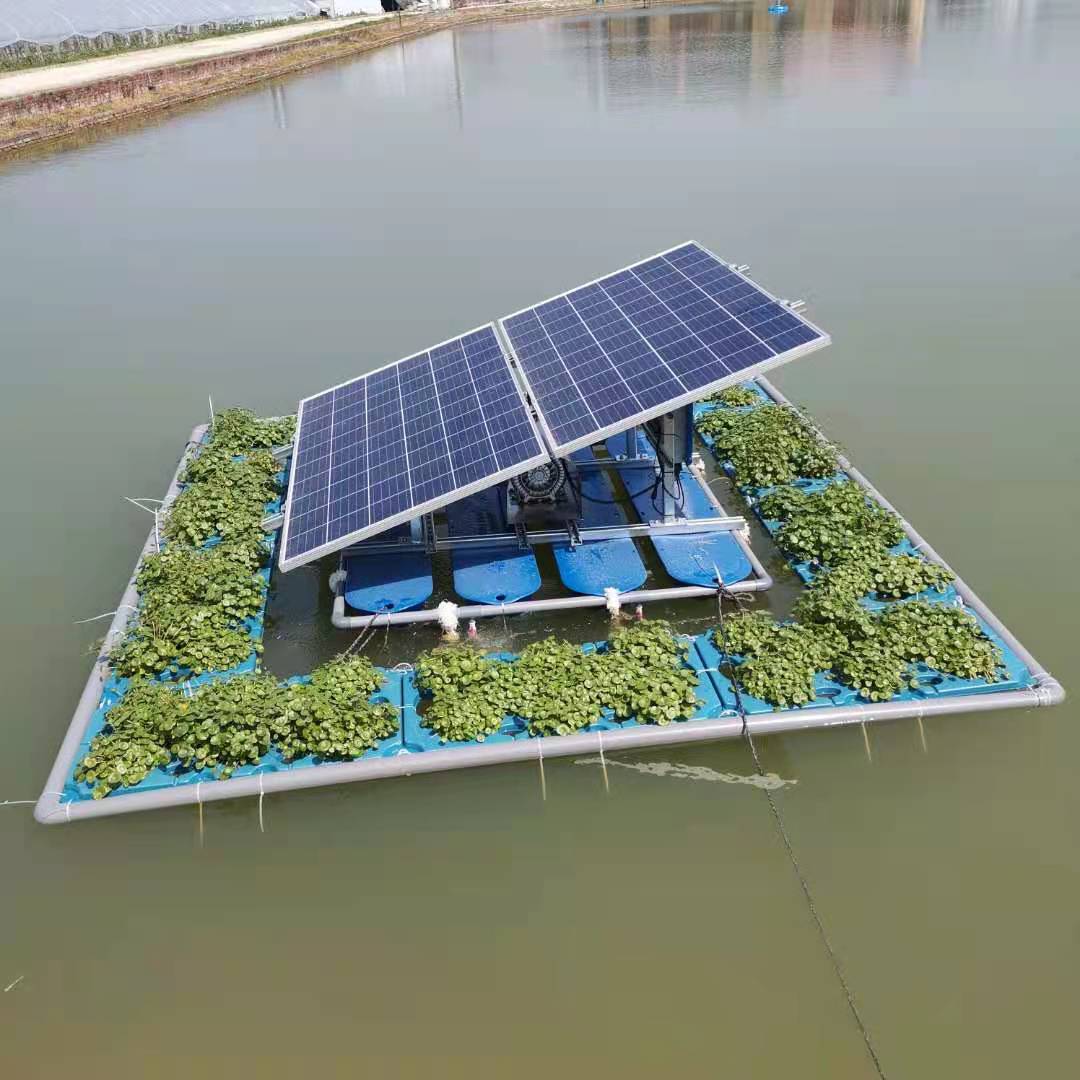 バッテリー不要のソーラー池エアレーションは、養魚池や河川の処理に適しています。